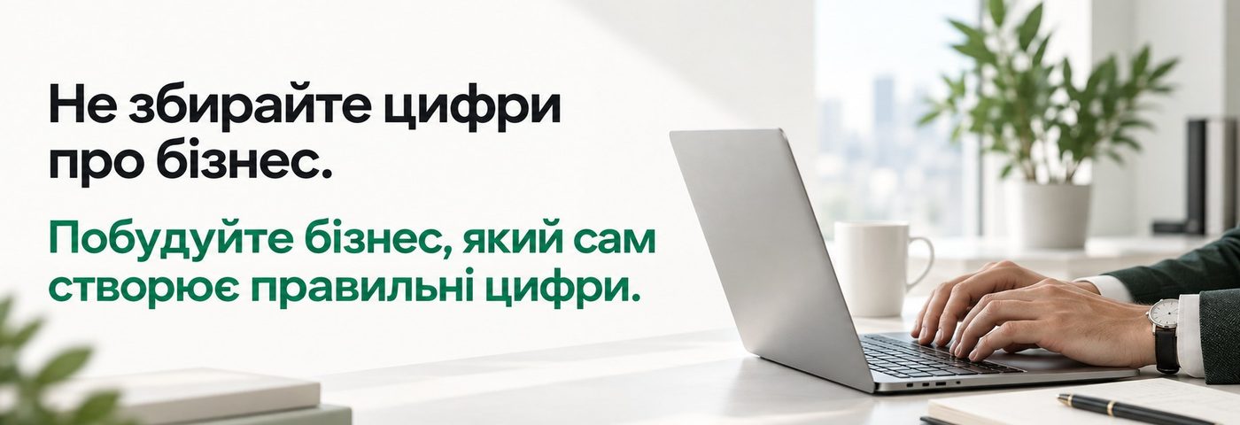 Не збирайте цифри про бізнес. Побудуйте бізнес, який сам створює правильні цифри.